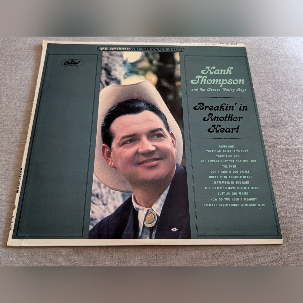Hank Thompson Breakin' In Another Heart LP Vinyl Record